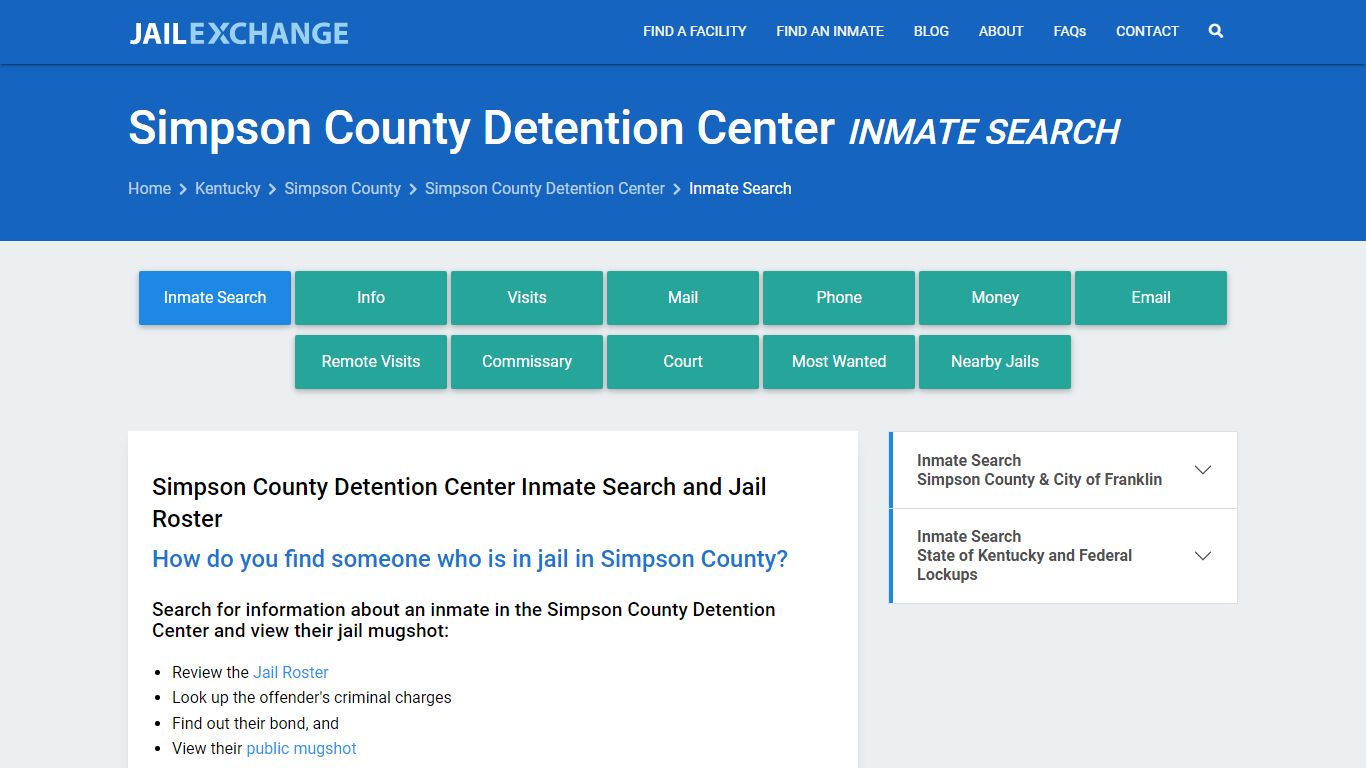 Simpson County Detention Center Inmate Search - Jail Exchange